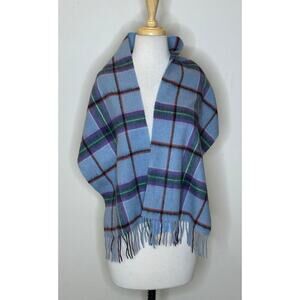 Patrick King World Peace Tartan Plaid Scarf Lambswool NWT